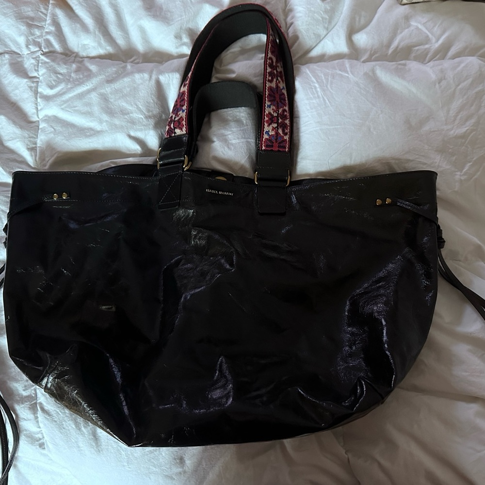 Isabel Marant black leather “Ward” large tote